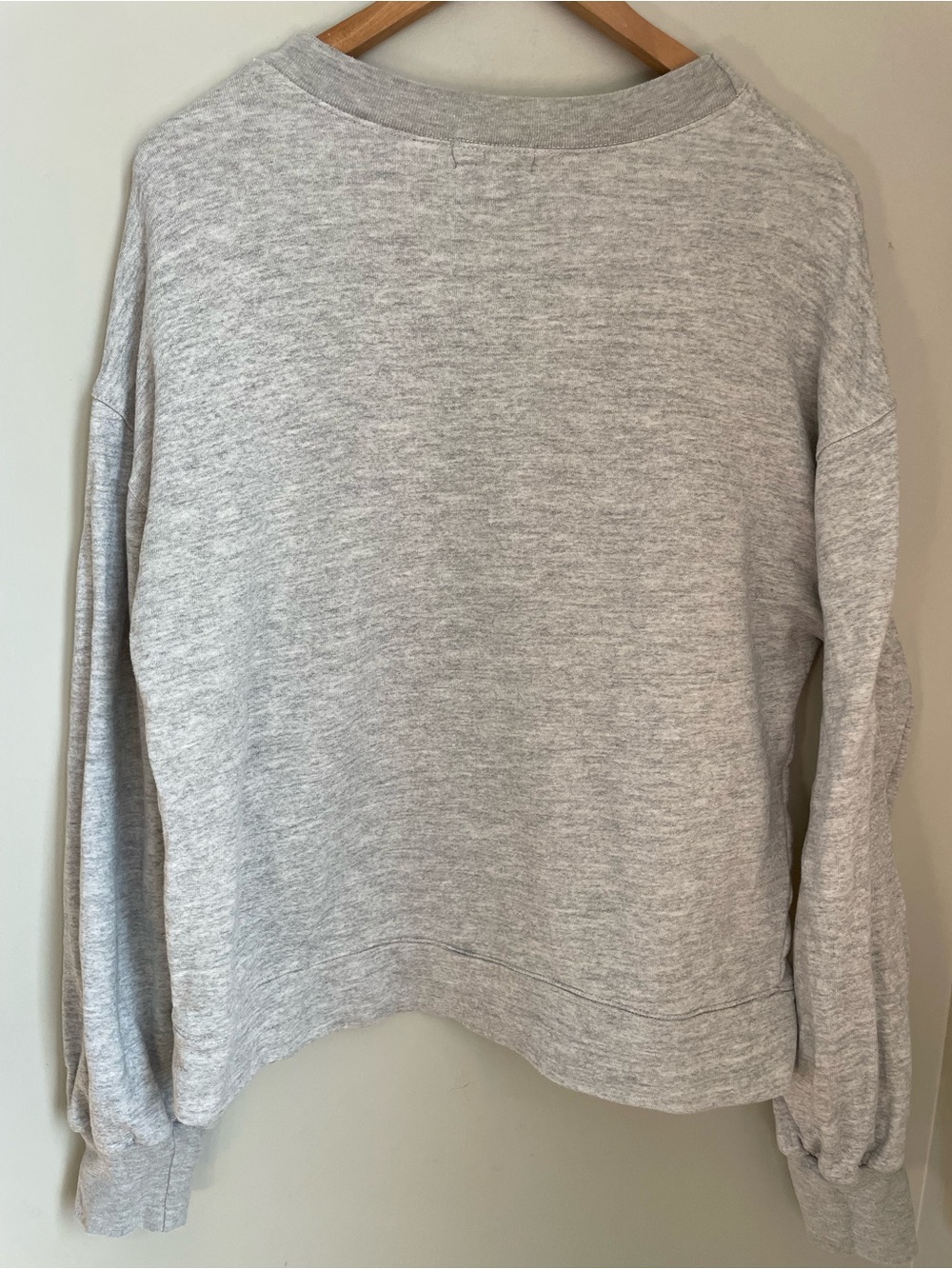 Monrow Blouson Sleeve Crewneck Sweatshirt Heather Grey Medium Casual Comfy Cozy - Picture 5 of 11